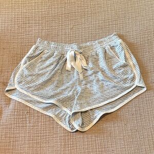 Women's Striped Gray Pajama Shorts
